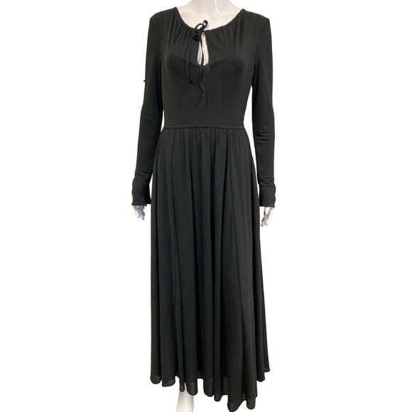 BOTTEGA VENETA $4100 Black Long Sleeve V-Neck Maxi Evening Gown Dress EU 38 US 2 - Picture 3 of 6